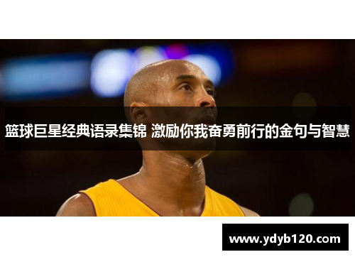篮球巨星经典语录集锦 激励你我奋勇前行的金句与智慧